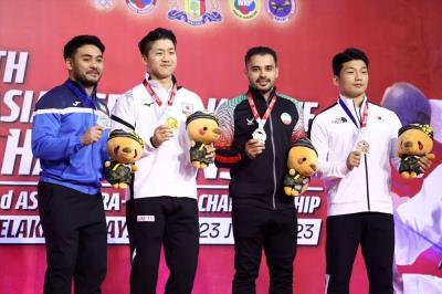 مراسم توزيع مدالهاي روز اول مسابقات قهرماني آسيا 2023