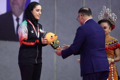 مراسم توزيع مدالهاي روز اول مسابقات قهرماني آسيا 2023