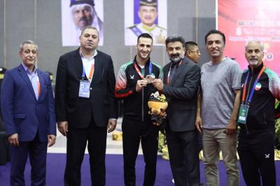 مراسم توزيع مدالهاي روز اول مسابقات قهرماني آسيا 2023