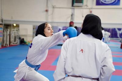 تمرينات ملي پوشان بانوان كاراته كشورمان پيش از اعزام به رقابت هاي قهرماني جهان
