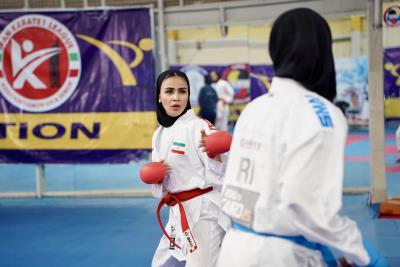 تمرينات ملي پوشان بانوان كاراته كشورمان پيش از اعزام به رقابت هاي قهرماني جهان