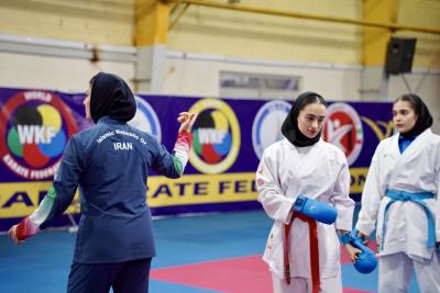 تمرينات ملي پوشان بانوان كاراته كشورمان پيش از اعزام به رقابت هاي قهرماني جهان