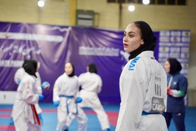 تمرينات ملي پوشان بانوان كاراته كشورمان پيش از اعزام به رقابت هاي قهرماني جهان