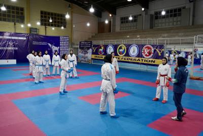 تمرينات ملي پوشان بانوان كاراته كشورمان پيش از اعزام به رقابت هاي قهرماني جهان