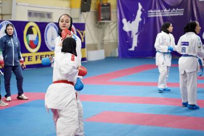 تمرينات ملي پوشان بانوان كاراته كشورمان پيش از اعزام به رقابت هاي قهرماني جهان