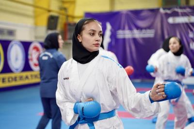 تمرينات ملي پوشان بانوان كاراته كشورمان پيش از اعزام به رقابت هاي قهرماني جهان