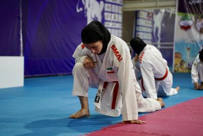 تمرينات ملي پوشان بانوان كاراته كشورمان پيش از اعزام به رقابت هاي قهرماني جهان